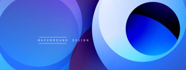 Soyut mavi tasarım. Üst üste binen daireler dinamik değişim etkisi yaratır. Modern estetik, arka planlar, sunumlar, markalaşma için uygun. Yumuşak geçişler, canlı renkler.