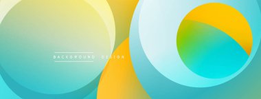 Soyut tasarım. Üst üste binen daireler, canlı renkler. Yumuşak eğim, modern estetik. Minimalist kompozisyon, temiz hatlar. Parlak palet, dinamik şekiller.