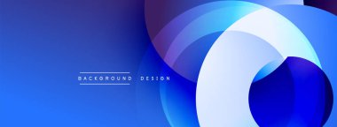 Soyut mavi tasarım. Üst üste binen daireler dinamik görsel efekt yaratır. Yumuşak eğim, modern estetik. Sunumlar ve web siteleri için mükemmel arkaplan.