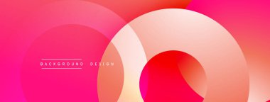 Soyut tasarım. Üst üste binen daireler dinamik bileşim yaratır. Sıcak renk paleti, gradyanlar, pürüzsüz geçişler. Modern estetik, basit şekiller.