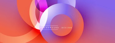 Soyut renkli çemberler dinamik görsel efektler yaratıyor. Gradyan gölgeler pürüzsüz bir şekilde karışır. Arkaplan ve sunumlar için modern tasarım.