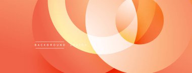 Turuncu, sarı daireler kesişiyor. Gradyan arka plan modern estetik yaratıyor. Minimalist tasarım ve pürüzsüz geçişler. Dijital projeler için mükemmel.