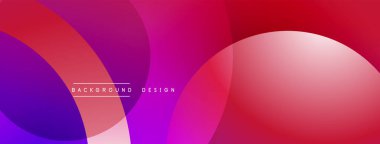 Soyut kompozisyon. Üst üste binen daireler dinamik değişim etkisi yaratır. Mor, pembe, kırmızı renkler düzgün bir şekilde harmanlanır. Modern tasarım ögesi.