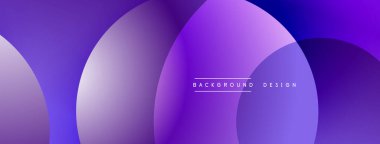 Soyut mor arkaplan. Üst üste binen daireler derinlik yaratır. Derece gölgeleri sorunsuz bir şekilde değişiyor. Dijital projeler için modern tasarım ögesi.