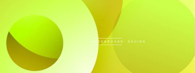 Üst üste binen daireleri olan parlak yeşil bir arka plan. Yumuşak eğimler derinlik yaratır. Dijital projeler ve sunumlar için modern tasarım. Basit, temiz estetik..