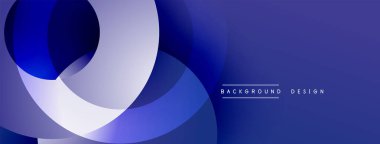 Soyut mavi şekiller dinamik bileşim oluşturur. Pürüzsüz gradyanlar derinlik ekler. Minimalist tasarım arka plan veya markalaşma için uygundur.