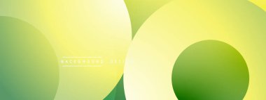 Yeşil, sarı eğimli daireler kesişiyor. Pürüzsüz geçişler modern soyut tasarım yaratır. Minimalist estetik, temiz çizgiler, canlı renkler.