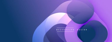 Soyut şekiller örtüşür ve değişim etkisi yaratır. Mor, mavi tonlar dizaynın hakimi. Arka planlar ve sunumlar için modern estetik.