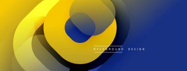 Soyut şekiller çakışır. Sarı, mavi, siyah renkler dinamik bileşim oluşturur. Arka planlar, sunumlar, markalar için modern tasarım. Yumuşak eğimler derinlik ekler.