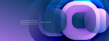 Mor soyut tasarım. Üst üste binen daireler dinamik görsel efekt yaratır. Değişken renkler, pürüzsüz geçişler, modern estetik. Minimalist kompozisyon, zarif sunum.