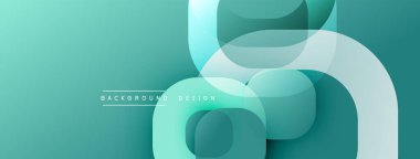 Soyut geometrik bileşim. Teal, turkuaz gölgeler katmanlı etki yaratır. Minimalist tasarım, pürüzsüz eğimler, modern estetik. Dijital projeler için arkaplan.