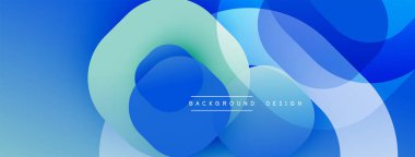 Mavi soyut şekiller dinamik bileşimler oluşturur. Yumuşak eğimler derinliği, modern tasarımı akla getiriyor. Minimalist estetik, temiz çizgiler..