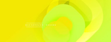 Parlak sarı, yeşil katmanlar soyut dairesel tasarım yaratır. Yumuşak eğim, modern estetik. Sunumlar, web siteleri ve grafikler için mükemmel bir arkaplan.