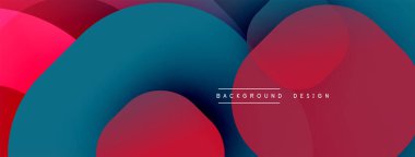 Soyut şekiller örtüşüyor, canlı kırmızı ve mavi renkler yaratıyor. Yumuşak geçişler, modern tasarım. Minimalist estetik, mükemmel arkaplan.