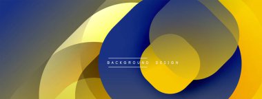 Soyut geometrik şekiller çakışıyor. Mavi, altın, gri renkler modern tasarım yaratır. Pürüzsüz gradyanlar derinlik ekler. Minimalist estetik.