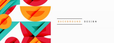Soyut geometrik şekiller, canlı renkler. Kırmızı, turuncu, turkuaz dinamik bileşim oluşturur. Modern tasarım, temiz çizgiler, basit formlar. Mükemmel arkaplan.