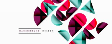 Soyut geometrik şekiller. Canlı renkler, üst üste binen daireler, modern tasarım. Minimalist kompozisyon, temiz çizgiler, dinamik desen.