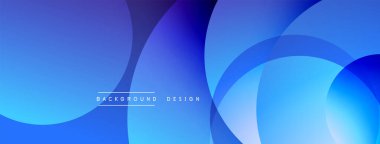 Mavi soyut şekiller dinamik bileşimler oluşturur. Düz gradyanlar, modern tasarım, canlı renkler, temiz estetik. Sunumlar için mükemmel arkaplan.