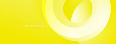 Beyaz dairesel katmanlı parlak sarı arkaplan. Yumuşak eğimler derinlik yaratır. Modern estetik için minimalist tasarım. Temiz, basit, enerjik..