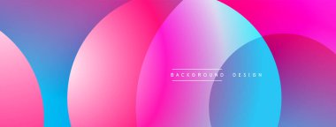 Canlı soyut şekiller çakışıyor. Renkler pembeden maviye karışır. Arkaplan ya da dijital sanat için modern tasarım. Pürüzsüz geçişler görsel ilgi yaratır.