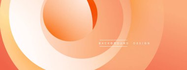 Turuncu katmanlar soyut tasarım yaratır. Düz gradyanlar, dairesel şekiller, modern estetik. Minimalist kompozisyon, sıcak tonlar, basit arkaplan.