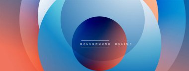 Soyut renkli çemberler dinamik görsel efektler yaratıyor. Gradyan gölgeler düzgün bir şekilde harmanlanarak modern arkaplan tasarımı oluşturur.