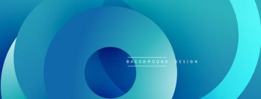 Soyut mavi katmanlar dairesel desen oluşturur. Düz gradyanlar, modern tasarım. Minimalist estetik, temiz bir sunum. Dijital projeler için mükemmel arkaplan.
