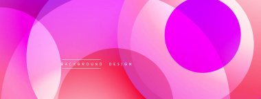 Parlak soyut çemberler çakışıyor. Renkler karışıyor, dinamik görsel efekt yaratıyor. Arka planlar, sunumlar, dijital sanat için modern tasarım.