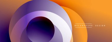 Soyut tasarım özellikleri üst üste biniyor. Mor, turuncu, beyaz renkler derinlik yaratır. Modern estetik, pürüzsüz gradyanlar, minimalist stil.