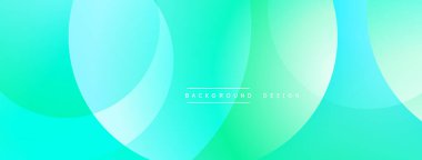 Soyut arkaplan. Üst üste binen daireler pürüzsüz eğimler yaratır. Turkuaz, deniz mavisi, su renkleri dizaynın hakimidir. Minimalist estetik. Temiz, modern görünüş.