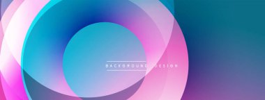 Soyut enerji çemberleri, dinamik görsel efektler yaratarak kesişir. Yumuşak eğimler mavileri, morları, pembeleri harmanlıyor. Arkaplan ve sunumlar için modern tasarım.