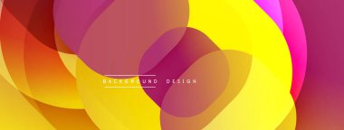 Parlak renkli soyut şekiller dinamik görsel efektler yaratır. Yumuşak gradyanlar sıcak tonları harmanlarlar. Modern tasarım ögesi.