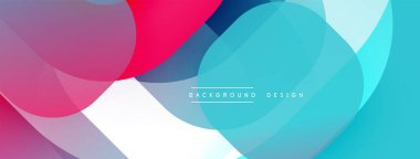 Soyut tasarım. Üst üste binen daireler canlı katmanlar oluşturur. Mavi, kırmızı, beyaz renkler düzgün bir şekilde harmanlanır. Dijital projeler için modern estetik. Temiz, basit kompozisyon.