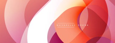 Soyut tasarım. Üst üste binen daireler dinamik bileşim yaratır. Sıcak renk paleti, gradyanlar, pürüzsüz geçişler. Modern estetik, basit şekiller, temiz çizgiler..