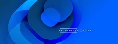 Soyut mavi şekiller dinamik akış oluşturur. Yumuşak eğimler derinliği, modern estetiği akla getiriyor. Minimalist tasarım, temiz sunum.