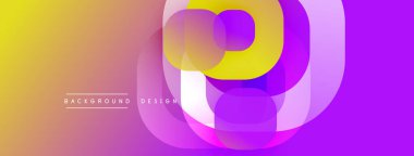 Parlak soyut tasarım. Üst üste binen daireler dinamik bileşim yaratır. Renkler pürüzsüzce karışır. Modern estetik, canlı, sanatsal.