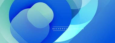 Soyut mavi tasarım. Üst üste binen daireler dinamik akış yaratır. Yumuşak eğilimler, modern estetik. Minimalist kompozisyon, temiz hatlar. Mükemmel arkaplan.