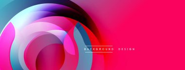 Soyut tasarım. Canlı renkler karışıyor, dinamik şekiller yaratıyor. Pembe egemen, mavi ve mor aksanlı. Modern estetik, arka planlar için uygun.