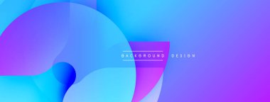 Soyut arkaplan. Pürüzsüz gradyanlar, canlı maviler, mor renkler akışkan şekiller yaratır. Modern tasarım, basit kompozisyon. Minimalist estetik.