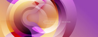 Soyut tasarım. Dairesel katmanlar mor, turuncu ve sarı renkleri harmanlıyor. Pürüzsüz gradyanlar dinamik görsel efekt yaratır. Modern estetik, uygun arka planlar.