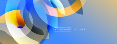 Soyut şekiller örtüşüyor, canlı renk değişimleri yaratıyor. Mavi, turuncu, gri ve pembe aksanlı arka plana hükmediyor. Modern tasarım, pürüzsüz geçiş.