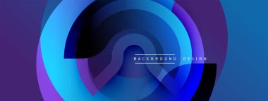 Soyut tasarım. Mavi mor renkler dairesel katmanlar oluşturur. Modern estetik. Minimalist tarzda. Sorunsuz geçişler. Dijital projeler için arkaplan ögesi.