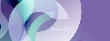 Soyut şekiller örtüşür, yumuşak eğimler yaratır. Mor, mavi, yeşil renkler kusursuz bir şekilde harmanlanır. Modern tasarım sakin ve sanatsal hissi çağrıştırıyor. Minimalist estetik.