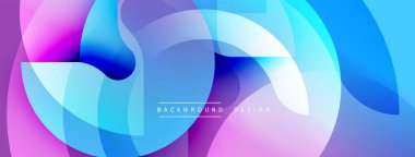 Soyut canlı katmanlar dinamik bileşim yaratır. Pürüzsüz gradyanlar mor, mavi ve turkuazla harmanlanır. Modern tasarım akıcılığı, enerjiyi, yeniliği çağrıştırıyor.