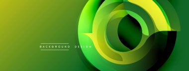 Yeşil, sarı soyut tasarım. Üst üste binen daireler dinamik görsel efekt yaratır. Modern, canlı, pürüzsüz gradyanlar. Arkaplan ve sunumlar için mükemmel..