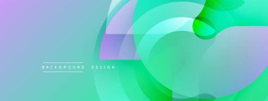 Soyut tasarım. Üstüste binen yarı saydam şekiller dinamik bir eğilim yaratır. Pürüzsüz renk değişimi, modern estetik. Minimalist kompozisyon.