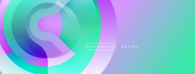 Soyut enerji katmanları pürüzsüz bir eğim yaratır. Üst üste binen daireler dinamik bileşim oluşturur. Dijital projeler ve sunumlar için modern tasarım.