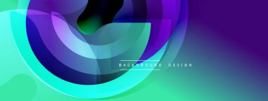 Soyut canlı katmanlar dinamik bileşim yaratır. Yumuşak eğimler mor, mavi ve yeşil renkleri harmanlıyor. Modern tasarım akıcılığı ve enerjiyi çağrıştırıyor.