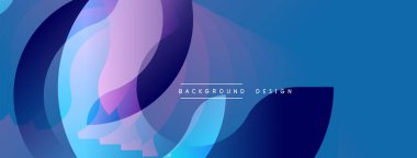Soyut tasarım. Mavi, mor katmanlar dinamik akış yaratır. Modern estetik, pürüzsüz eğimler, zarif kompozisyon. Minimalist tarz, canlı renkler.