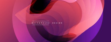 Soyut şekiller, canlı renkler, pürüzsüz eğimler dinamik bileşim oluşturur. Modern tasarım, akış biçimleri hareketi ve enerjiyi akla getiriyor.